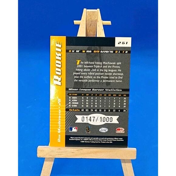 2001 Leaf Limited - Rob Mackowiak #251 /1000 (RC) - Picture 5 of 5